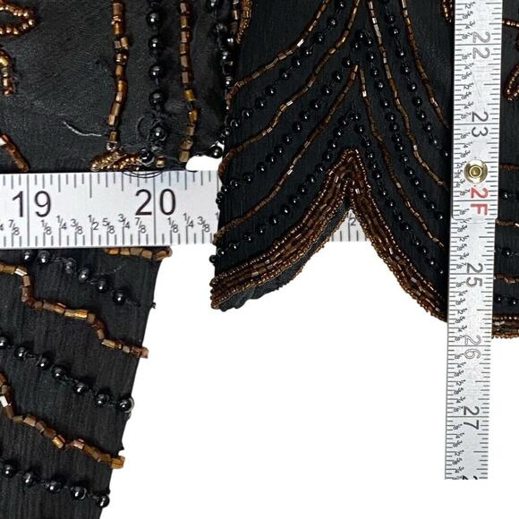 VTG Papell Boutique Silk Beaded Top Womens L Retro Glam‎ Formal Whimsigoth Party - Picture 6 of 10